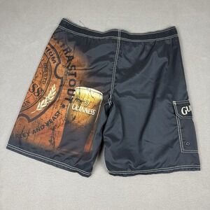 GUINNESS Beer Board Shorts Mens Size 40 Lined Swim Trunks Black Brown